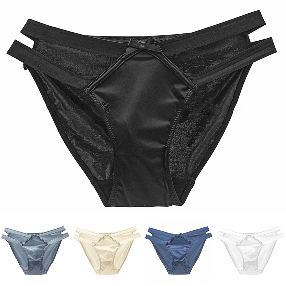 Comfortable Women's Seamless Low Rise Satin Panties Underwear Knickers