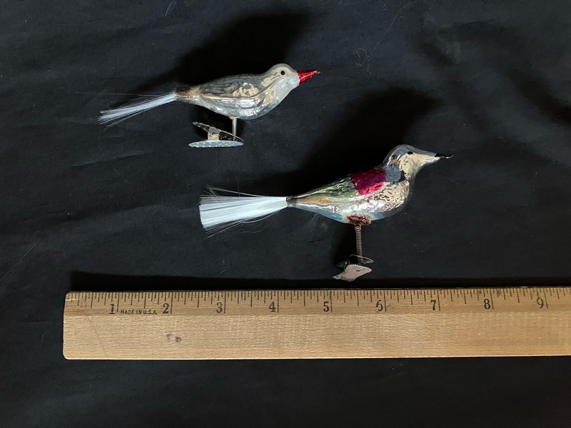 Vintage Clip On Bird Ornaments - Lot Of 2