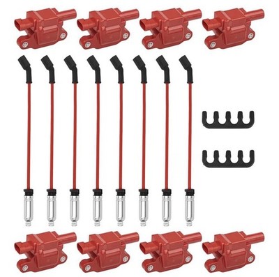 Square Ignition Coils with 8mm 748UU Spark Plug Wires Set Chevrolet 8pcs UF413