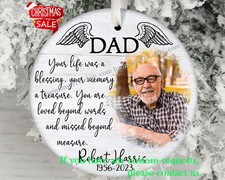 Memorial Ornament for Loss of Dad, Xmas Gift, Personalized Sympathy Ornaments...