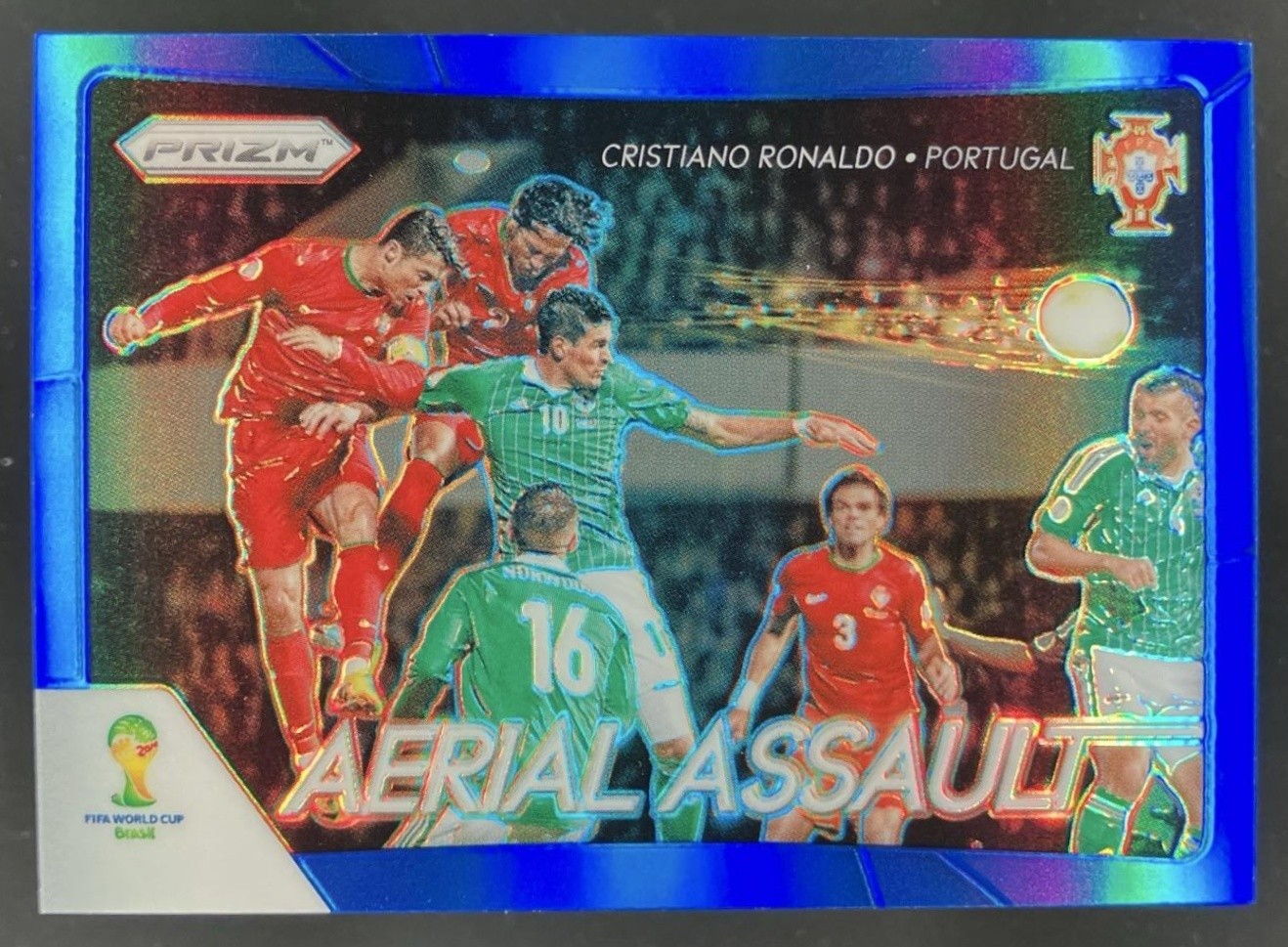 2014 Prizm FIFA World Cup Brazil Cristiano Ronaldo Aerial Assault Blue /199