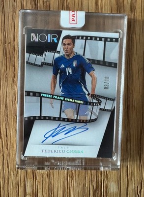 2024-25 Panini Noir Federico Chiesa Freeze Frame On Card Auto /10 Panini Sealed 