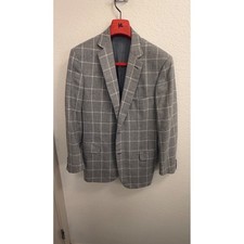 Brioni Colosseo Grey Windowpane Cashmere Wool Silk Sport Coat Blazer 52 R 42R