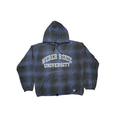 Weber State University Plaid Hoodie J&M Sportswear Made in USA Mens Large