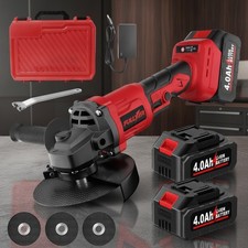Versatile Cordless Angle Grinder with Cutting Wheels and Battery Indicator