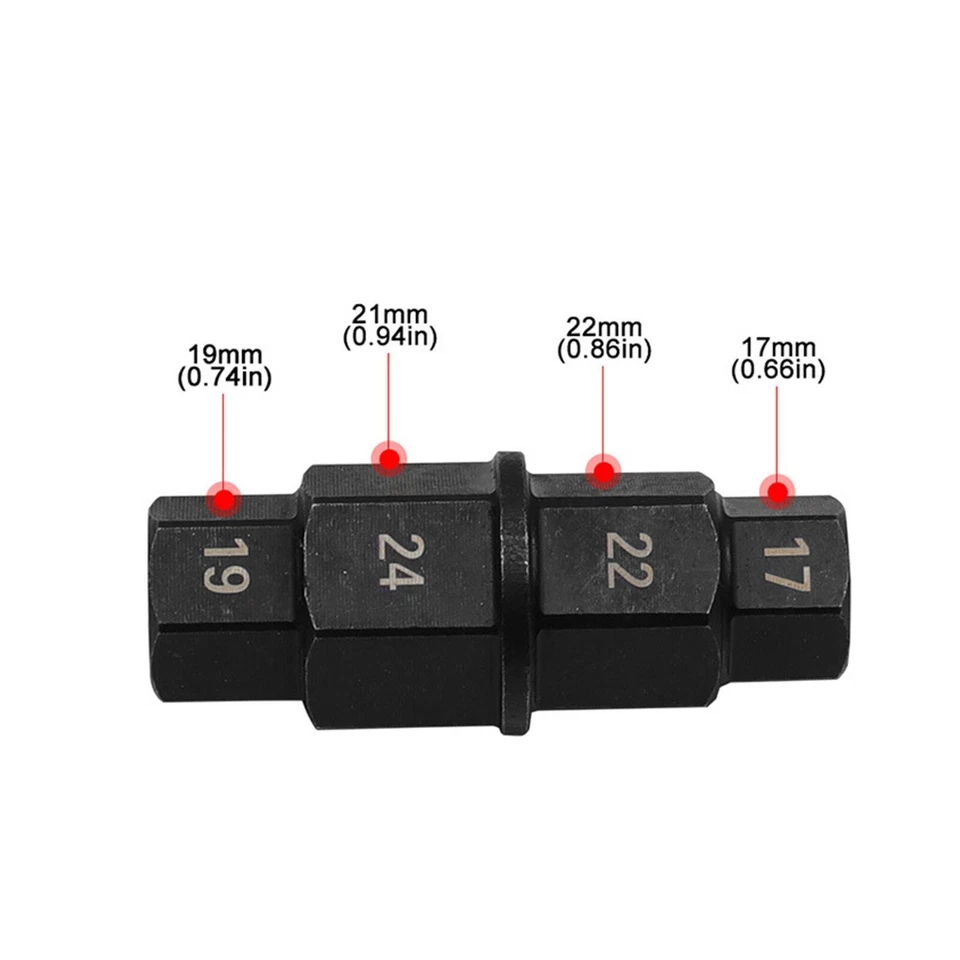 Herramienta de extracción del conductor del eje hexagonal de la rueda delantera trasera para motocicleta 17 19 22 24 mm Foto 3 de 4