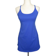 Halara SoftlyZero Blue Easy Peezy Active Romper Built In Bra Dress Size Medium