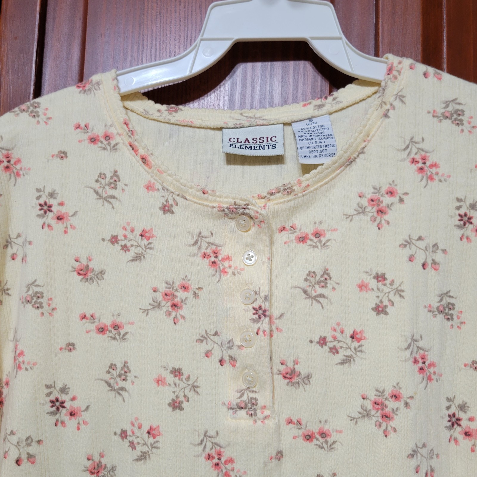 classic elements Yellow Quarter Button Down women… - image 2