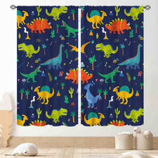 Tkuyo Dino Curtains For Boys Room Kids Boys Cartoon Dinosaur Funny Colorful