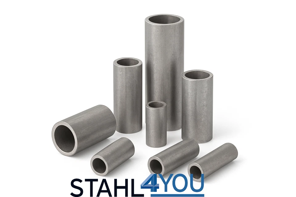 METALLBAU-SYSTEMS GMBH Distanzhülse Hülse Präzisionsrohr Länge 100mm (10cm) Ø8mm bis Ø50mm Stahl E235