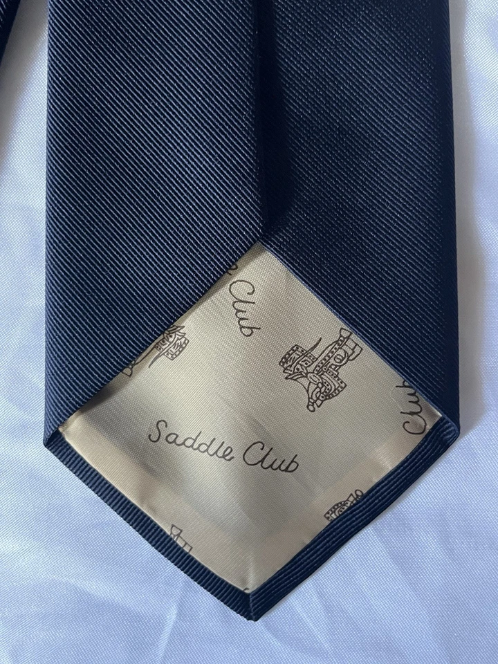Corbata de cuello azul marino Club Room 4” de ancho 55,5” de largo azul vintage Foto 3 de 4