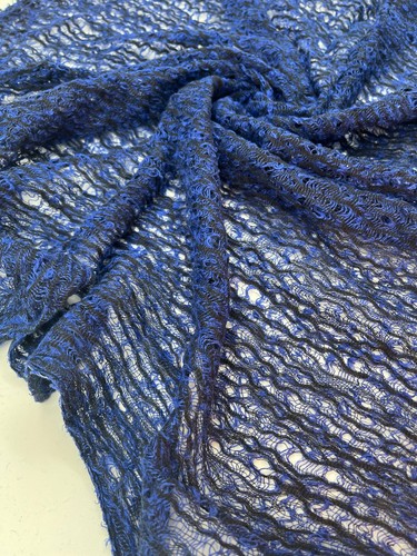 Indigo Blue Unique Natural Fabrics: Sheer, Textured Cotton Linen By 2 Meters. - Picture 11 of 14