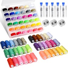 125 Pcs Sewing Thread Kit, 36 Assorted Colors Machine Threads with Spools, 400 Y