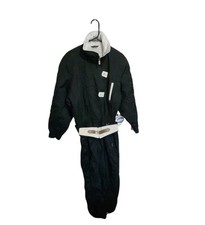 Vintage Fera Ski Suit Women  s Size 14 Black White One Piece Snow Wear NWT