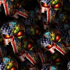 Autism Skull - 18"x48" Hydrographic Film Hydro Dipping Dip Water Transfer