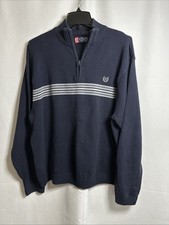 Chaps Men's 1/4 Zip Pullover Sweater Navy XL 5396