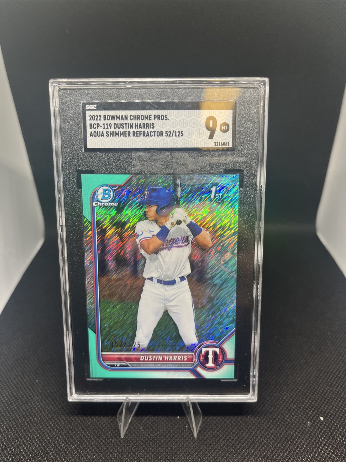 2022 Bowman - Chrome Prospects Dustin Harris #BCP-119 Aqua Shimmer Refractor/125