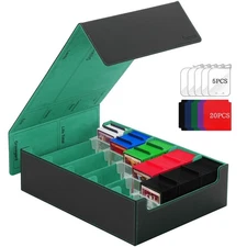 Trading Card Storage Box, 3800+ Card Box with 20 Colorful Dividers&5 Supporte...