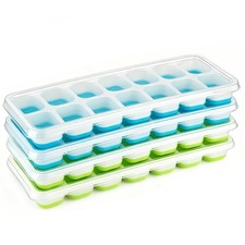 Ice Cube Trays, 4 Packs Moulds with 25 cm x 20 x 4.8 cm, White