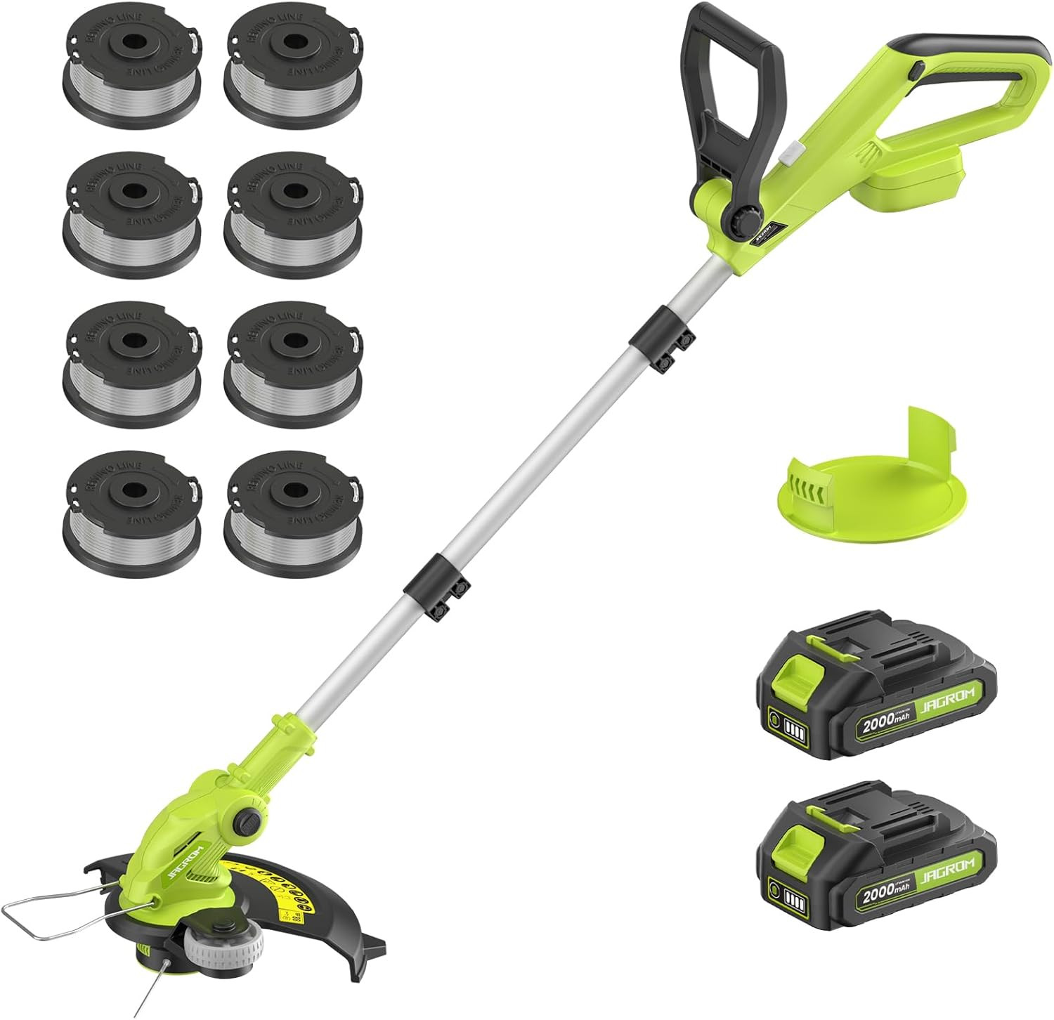 Electric String Trimmer Cordless with 2X2.0Ah Battery, 20V Battery Powered 12-In