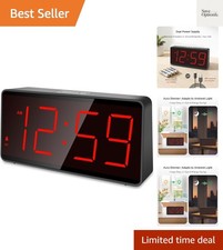 Battery Operated Digital Clock, Alarm Clock for Bedrooms - Cordless Large Big...