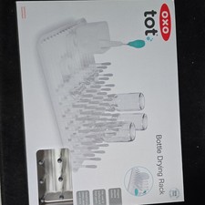 OXO Tot Bottle Drying Rack Standalone Detachable Drip Tray Dishwasher Safe White