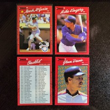 1990 Donruss - Mark McGwire, Mike Kingery, #500 Checklist & Glenn Davis