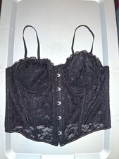 Women's Cami Corset Lingerie Size Large Black Lace
