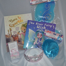 book set girls dress up, wishes  dreams books, guardian bracelet,  crown