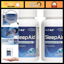 HealthA2Z  Sleep Aid  Diphenhydramine 50mg  200 Softgels  Supports Deeper  R