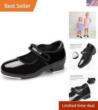 Tap Shoes for Girls Toddler PU Tap Dance Shoes for Toddler/Little Kids/Big Kids