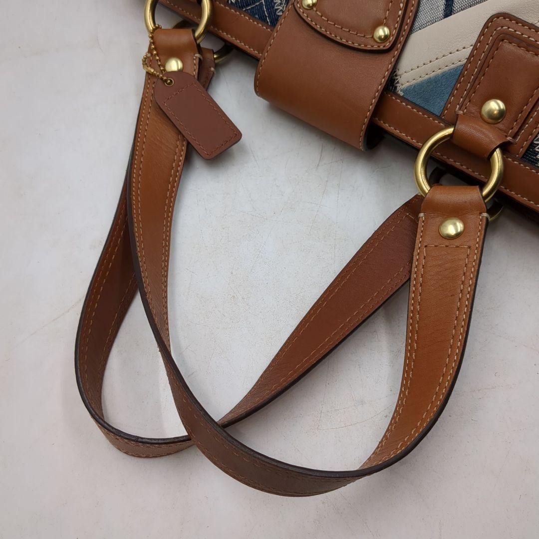 Coach Patchwork Denim Canvas Turnlock Shoulder Ba… - image 23