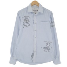 Camp David Mens Shirt Blue Graphic Cotton Button Up Casual Everyday Jb9 Size S