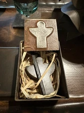 HOUSE BLESSING CROSS & Hand Forged Cast Iron Trinket Box with Lid Jan Barboglio