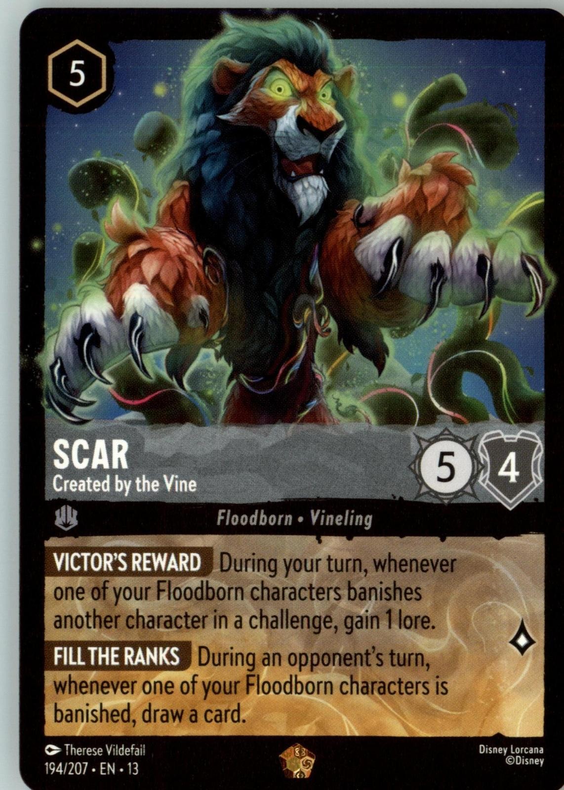Scar - Created by the Vine 194/204 Attack of the Vine! Lorcana NM