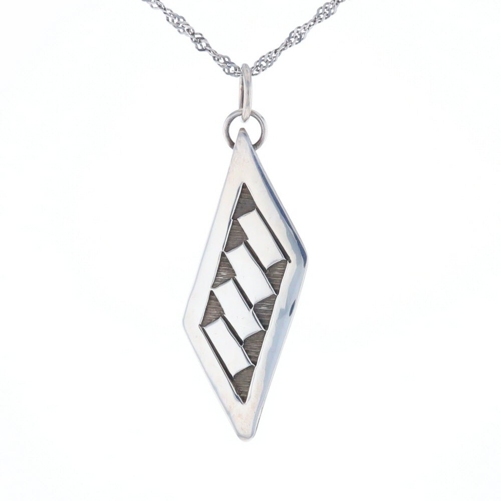 Silver Native Rectangle Overlay Pendant GV147413 - image 4