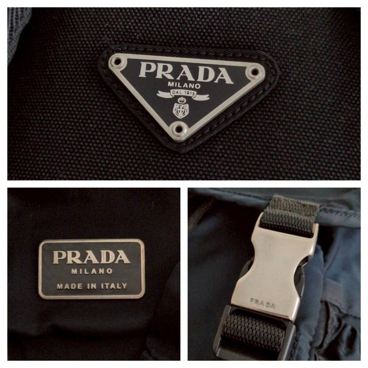 Excellent Condition Prada V135 Large Capacity Nylon Lightweight Drawstring Backp thumbnail 8