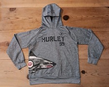 Hurley 99 Boys XL Hoodie Sweatshirt Shark Logo Gray Heather Pullover Fleece