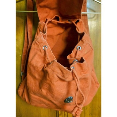Baggu 100% Recycled Cotton Canvas Drawstring Backpack Orange  display picture 1