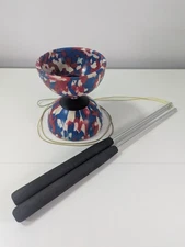 Jonglerie Diffusion CH Swiss Diabolo with Alloy Sticks for Juggling and tricks