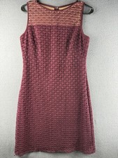 Lauren Ralph Lauren Maroon Lace Eyelet Dress Lined size 6