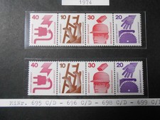 Bund Mi nr 695 C/D-696 C/D 698C/D-699C/D w paski czysty