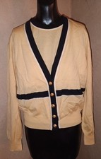 Vintage Escada Margaretha Ley 2pc Cardigan Top Blouse Wool Germany Sz38 ASIS