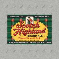 Vintage Scotch Highland Beer Metal Sign Collectible Brewery #804339