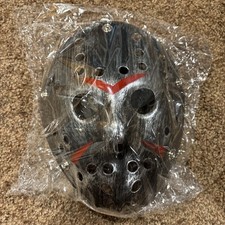 Jason Voorhees Hockey Halloween Mask - Horror Killer Mens Adult Mask - Silver