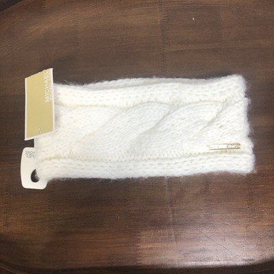 NWT MICHAEL MICHAEL KORS White Cable Net Ear Warmer Winter Comfort Keep Warm