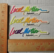 Vintage Local Motion Hawaii Neon Fade VTG 80s 90s Surfing Sticker Decal Lot of 3
