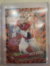 2025 Panini Prizm Nick Bosa Tiger Stripe San Francisco 49ers NFL Trading Card