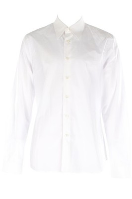 PRADA WEISSES HERREN HEMD BAUMWOLLE IT 42 UK 32