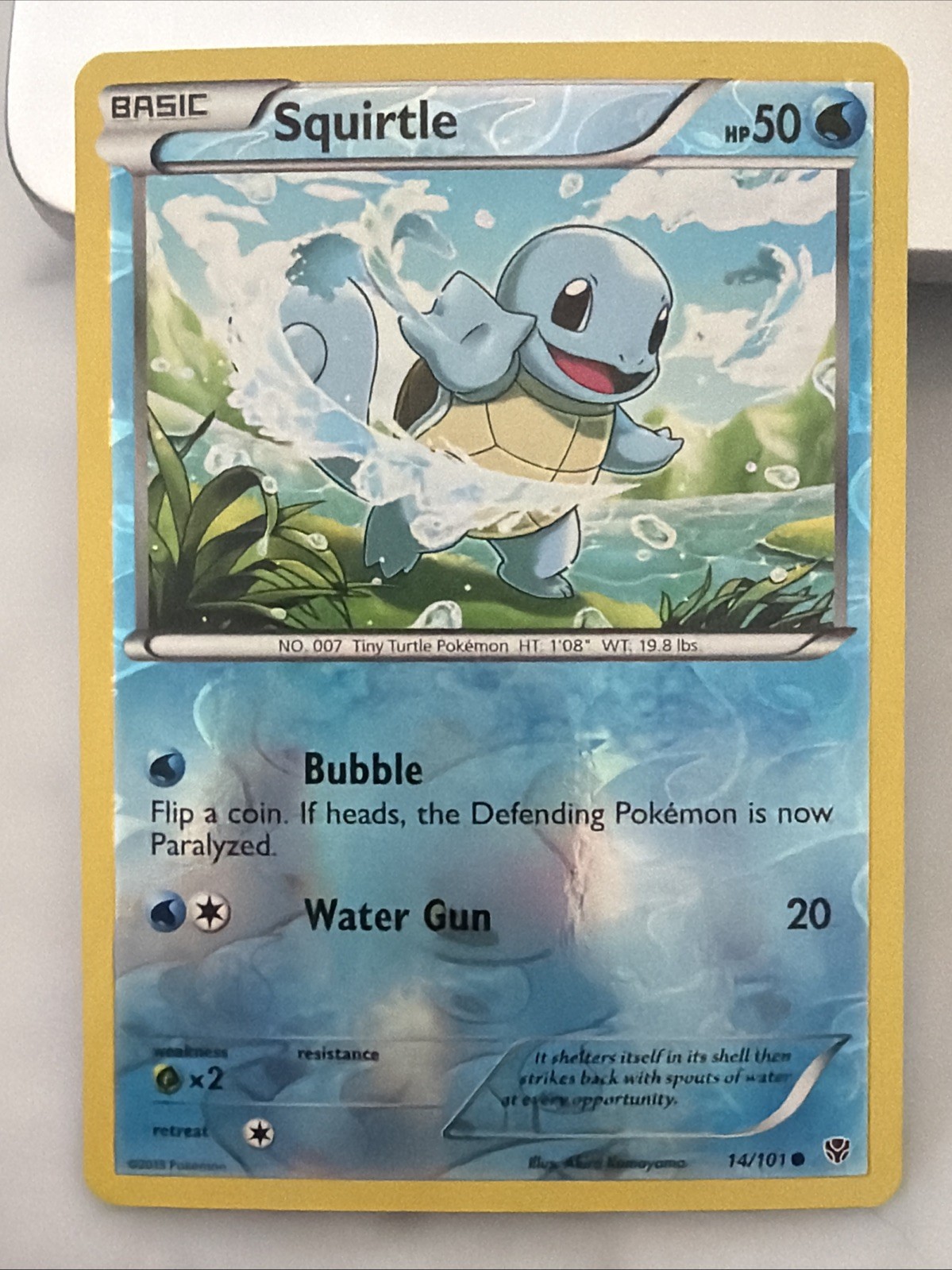 Pokemon TCG Squirtle 14/101 Black & White Plasma Blast Reverse Holo LP